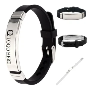 stainless steel bracelet w/ silicone strap