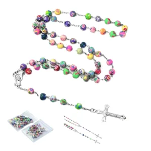 handmade iridescent rosary beads