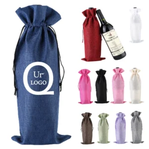 linen drawstring wine bag linen drawstring wine bag