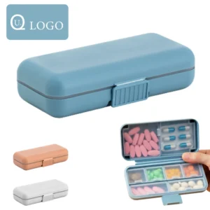 flip top medicine box w/8 compartments