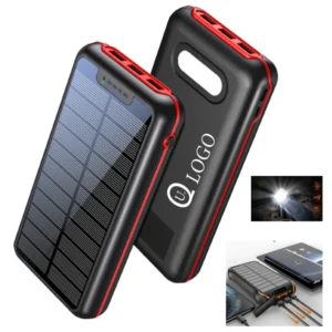 20000mah shatterproof wireless solar power bank flashlight