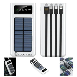solar power bank w/4 built in cables