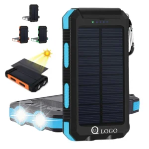 8000mah solar power bank flashlight w/built in compass