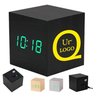 mini mirror alarm clock w/ thermometer and stopwatch