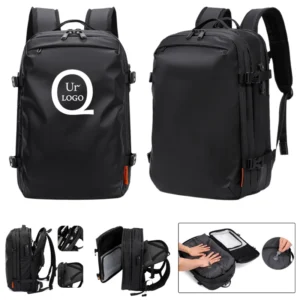 vacuum travel backpack w/ 180°zippered opening