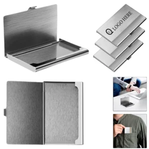 3.7 x 2.4 x 0.59" metal business card holder