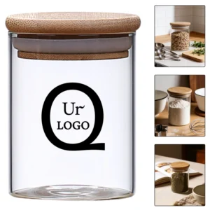 bamboo topped borosilicate glass jar bamboo topped borosilicate glass jar