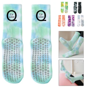 tie dye grip yoga crew socks