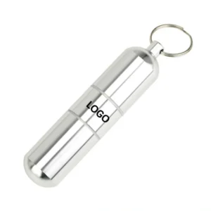Medium 3-Parts Portable Aluminium Alloy Keychain Pill Case
