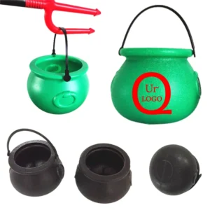 Halloween Cauldron Candy Pail With Plastic Lifting Fork