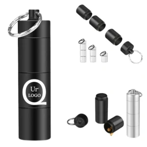 SQ1146 Aluminum Alloy Small Medicine Bottle W/Keyring