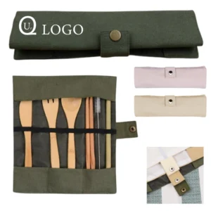 Bamboo Tableware Set W/ Pouch