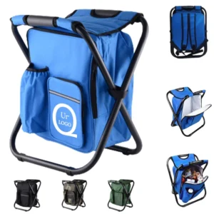 SQ1242 600D Oxford Cloth Folding Camping Stool w/ Cooler Bag