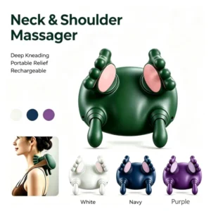 Cordless Neck & Shoulder Massager with Heat, 3D Deep Tissue Kneading, Rechargeable
