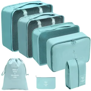 Travel Packing Cubes 7-Piece Set, Lightweight 290T Twill Polyester Luggage Organizers
