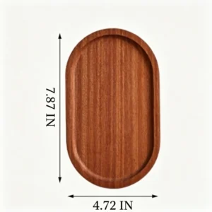 Elliptical Black Walnut Solid Wood Serving Tray,