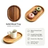 Elliptical Black Walnut Solid Wood Serving Tray,
