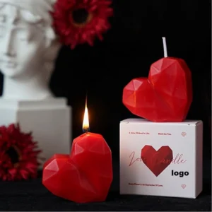love heart scented candle