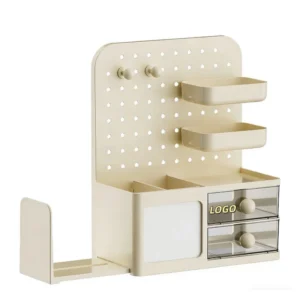 all in one pegboard desk organizer w/ drawers