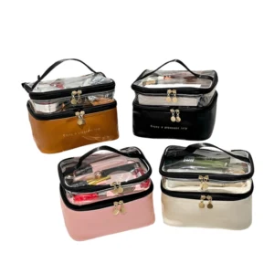 double layer makeup bag organize in style